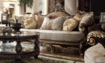 Black Enamel & Gold Finish Traditional 3PC Sofa Set HD-551 By Homey Design Homey Design HD-551 Collection Mobilia Cleopatra 11 Black Enamel & Gold Finish Traditional 3PC Sofa Set HD-551 By Homey Design 11