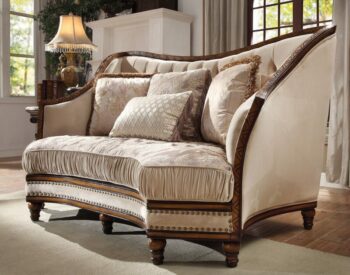 Gold & Dark Oak Loveseat Traditional HD-823 By Homey Design