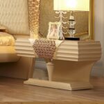 Luxury Cream Leather Contemporary 5PCs King Bedroom Set HD-901 By Homey Design 10