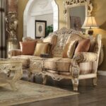Luxury Chenille Gold Sofa Traditional HD-1633 By Homey Design Homey Design Special Orders Mobilia Cleopatra 7 Luxury Chenille Gold Sofa Traditional HD-1633 By Homey Design 7