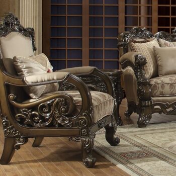 Homey Design HD-2658 Chair in Perfect Brown Traditional Wood Finish