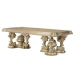 Metallic Bright Gold 7PCs Dining Table Set HD-8016 By Homey Design Homey Design HD-8016 Collection Mobilia Cleopatra 12 Metallic Bright Gold 7PCs Dining Table Set HD-8016 By Homey Design 12
