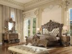 Gold & Brown 4PCs Bedroom Set Traditional Hd-8018 By Homey Design Homey Design Bedroom Sets Mobilia Cleopatra 9 Gold & Brown 4PCs Bedroom Set Traditional Hd-8018 By Homey Design 9