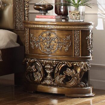 Gold & Brown Nighstand HD-8018 By Homey Design