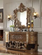 Gold & Brown 4PCs Bedroom Set Traditional Hd-8018 By Homey Design Homey Design Bedroom Sets Mobilia Cleopatra 11 Gold & Brown 4PCs Bedroom Set Traditional Hd-8018 By Homey Design 11