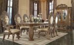 Gold & Brown 7PCs Dining Table Set HD-8018 By Homey Design Homey Design HD-8018 Collection Mobilia Cleopatra 11 Gold & Brown 7PCs Dining Table Set HD-8018 By Homey Design 11