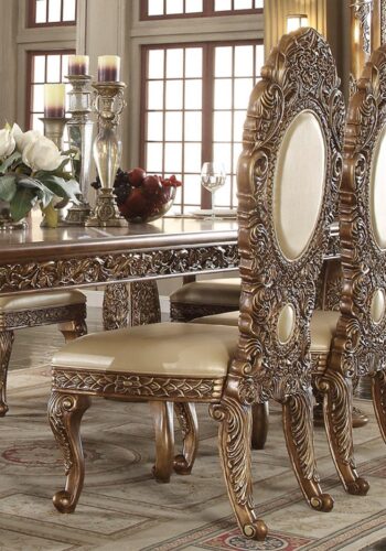 Gold & Brown Side Chair HD-8018 By Homey Design