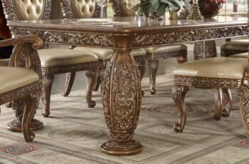 Gold & Brown Dining Table HD-8018 By Homey Design