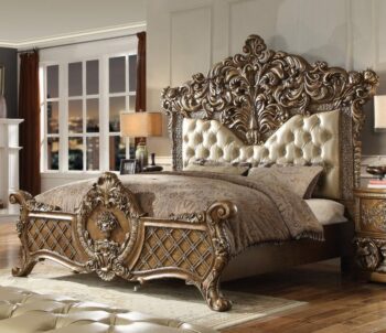 Met Ant Gold & Perfect Brown California King Bed HD-8018 By Homey Design
