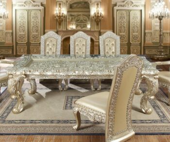 Belle Silver Dining Table HD-8022 By Homey Design