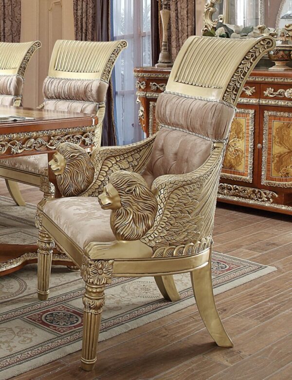 Met Bright Gold & Med Golden Tan Arm Chair HD-8024 By Homey Design 4