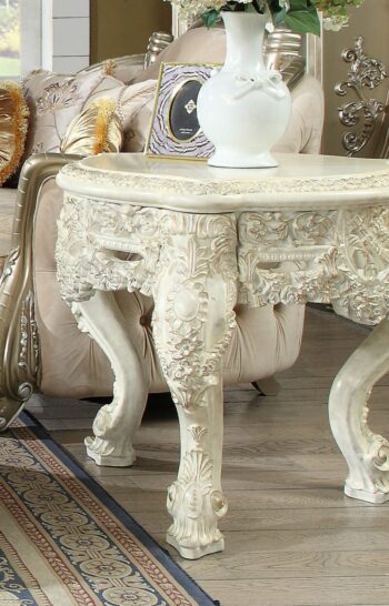 Plantation Cove White End Table HD-8030 By Homey Design