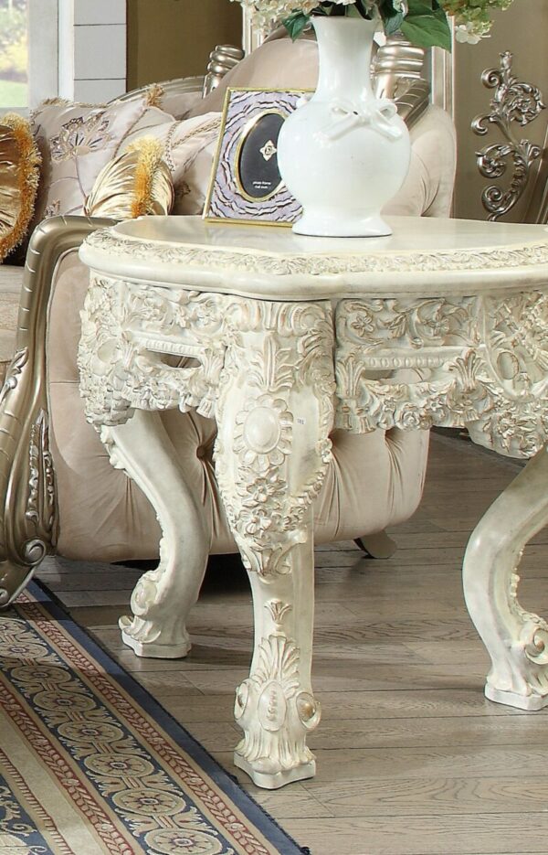 Plantation Cove White End Table HD-8030 By Homey Design 4