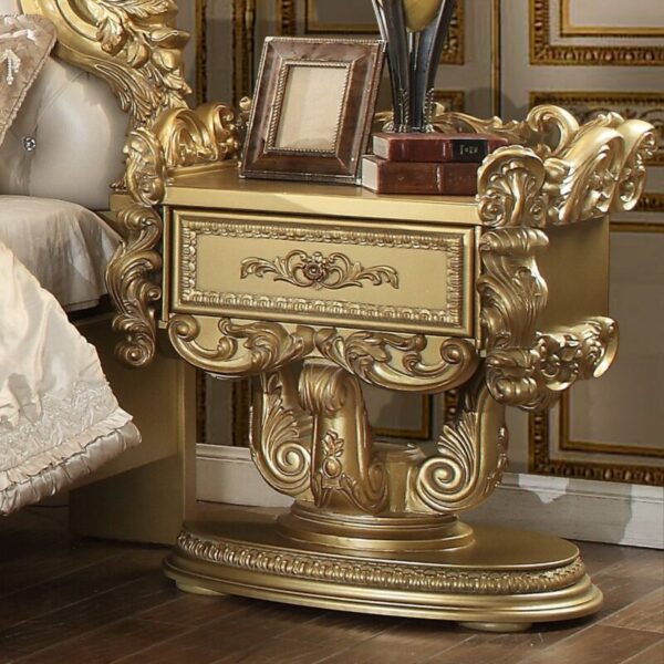 Metallic Bright Gold 4PC Bedroom Set HD-8086 By Homey Design 9