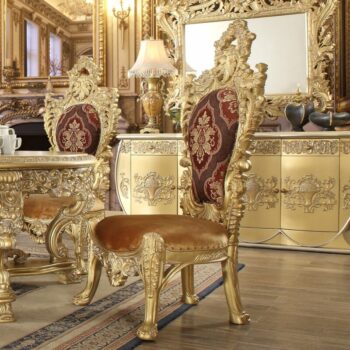 Metallic Bright Gold Side Chair HD-8086 By Homey Design