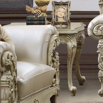 Plantation Cove White Finish End Table Traditional by Homey Design HD-32