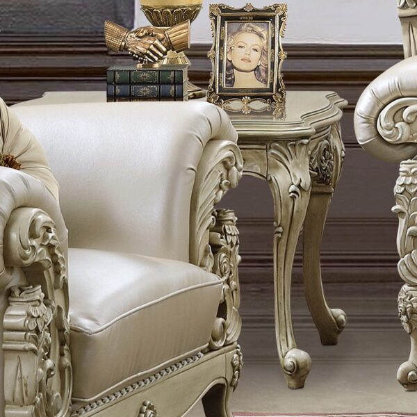 Plantation Cove White Finish End Table Traditional by Homey Design HD-32 4