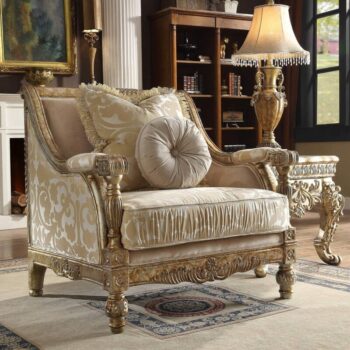 Metallic Bright Gold Chair HD-205 By Homey Design
