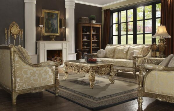 Metallic Bright Gold 3 PCs Sofa Set HD-205 By Homey Design 7