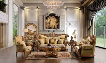Medium Golden Tan 3PC Sofa Set HD-369 By Homey Design