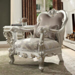 Metallic Silver Finish 3PC Sofa Set Traditional Style Homey Design HD-372 Homey Design HD-372 Collection Mobilia Cleopatra 12 Metallic Silver Finish 3PC Sofa Set Traditional Style Homey Design HD-372 12
