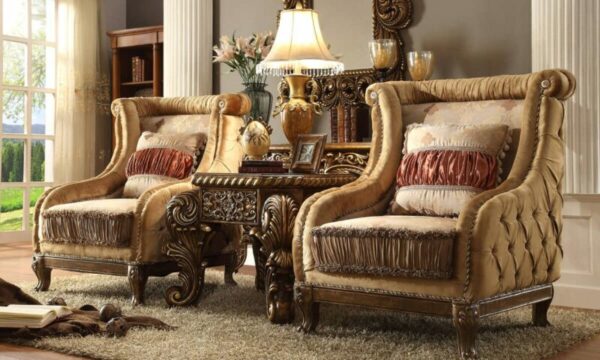 Luxury Van Dyke Brown Armchair Traditional Homey Design HD-458 4