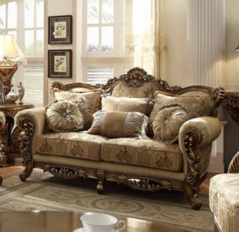 Met Ant Gold & Perfect Brown Loveseat HD-506 By Homey Design