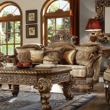Metallic Gold Loveseat HD-610 By Homey Design