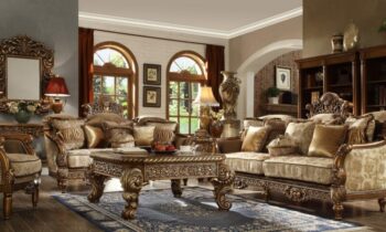 Metallic Antique Gold 3PC Sofa Set HD-610 By Homey Design