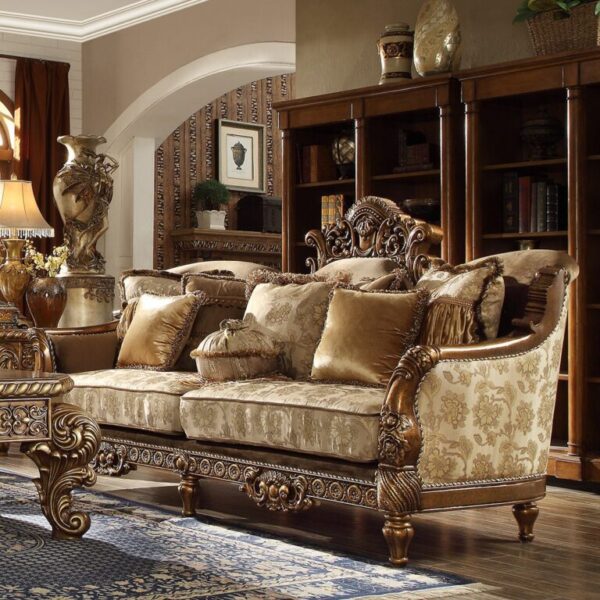 Metallic Antique Gold 3PC Sofa Set HD-610 By Homey Design 8