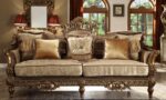 Metallic Antique Gold 3PC Sofa Set HD-610 By Homey Design Homey Design HD-610 Collection Mobilia Cleopatra 14 Metallic Antique Gold 3PC Sofa Set HD-610 By Homey Design 14