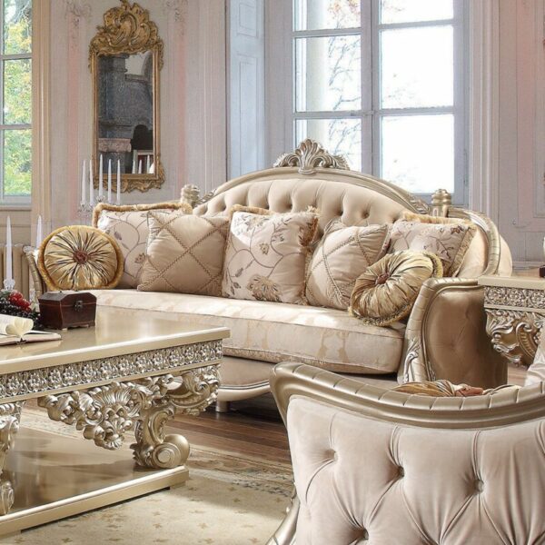 Golden Silver & Metallic Gold Sofa HD-661 By Homey Design 5