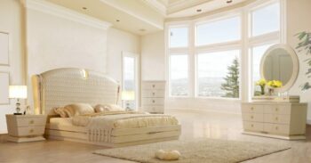 White Gloss 5PCs Eastern King Bedroom Set HD-914 By Homey Design 4