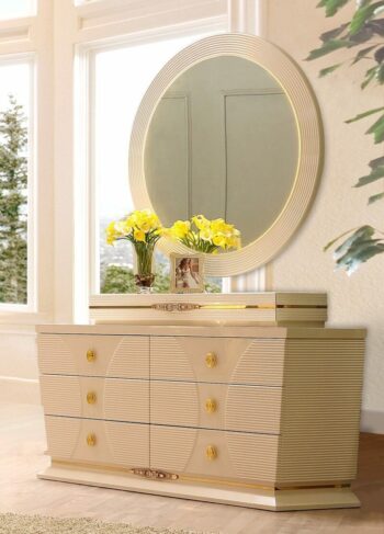 White Gloss Dresser HD-914 By Homey Design