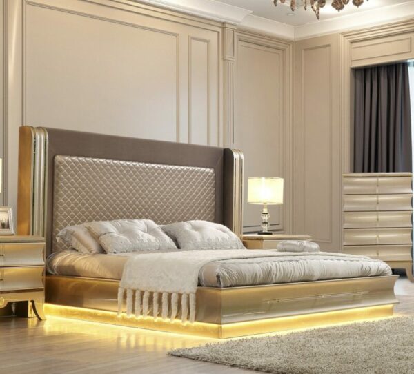 Belle Silver & Metallic Silver California King Bed HD-925 By Homey Design 4