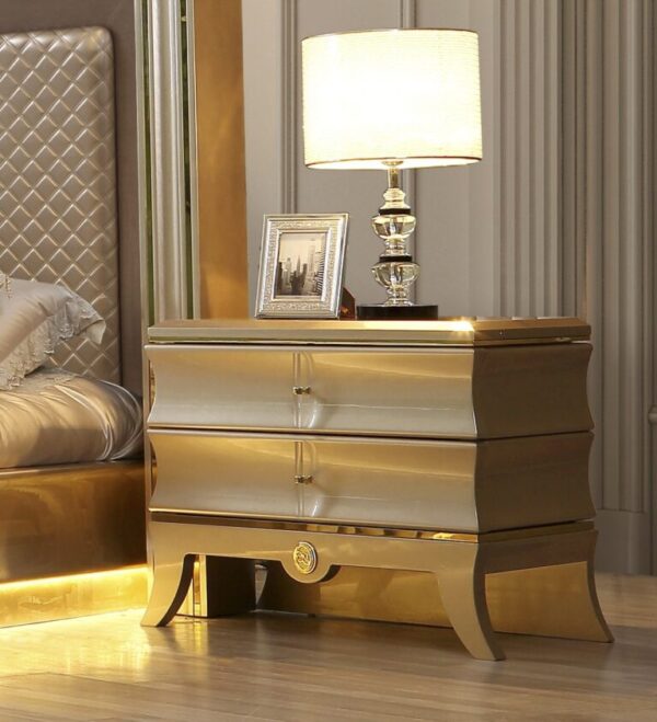 Belle Silver & Metallic Silver 5PCs Eastern King Bedroom Set HD-925 By Homey Design 12