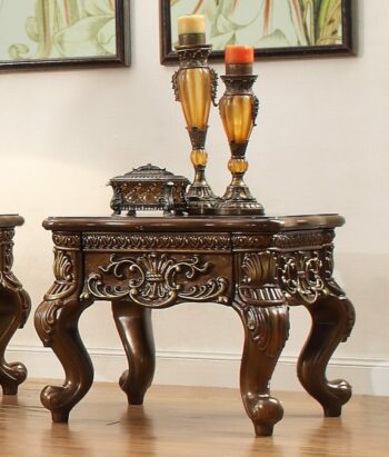 Met Ant Gold & Perfect Brown End Table HD-1306 By Homey Design