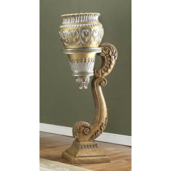 Golden Brown Met Ant Gold & Sil Finish Vase HD-1505 By Homey Design