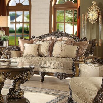 Met Ant Gold & Perfect Brown Loveseat HD-1609 By Homey Design