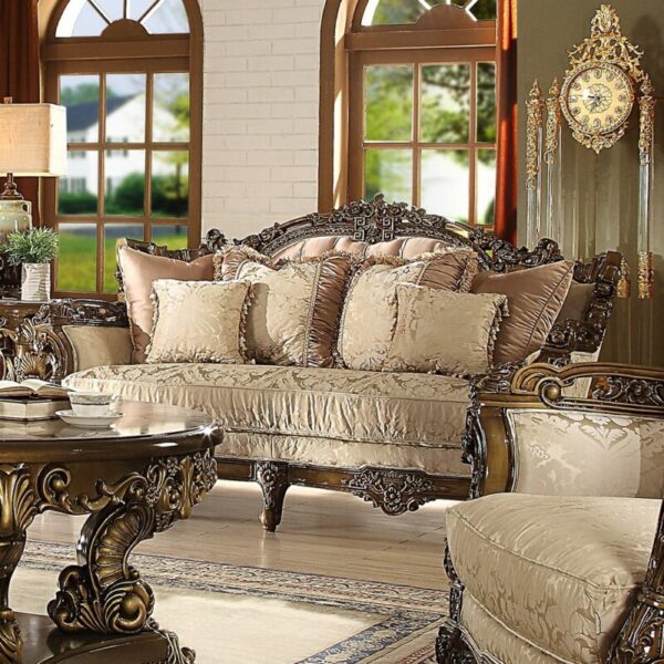 Met Ant Gold & Perfect Brown Loveseat HD-1609 By Homey Design 4
