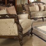 Met Ant Gold & Perfect Brown 3PCs Sofa Set HD-1609 By Homey Design Homey Design Special Orders Mobilia Cleopatra 12 Met Ant Gold & Perfect Brown 3PCs Sofa Set HD-1609 By Homey Design 12