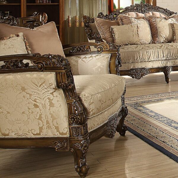 Met Ant Gold & Perfect Brown 3PCs Sofa Set HD-1609 By Homey Design 8