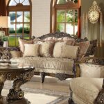 Met Ant Gold & Perfect Brown 3PCs Sofa Set HD-1609 By Homey Design Homey Design Special Orders Mobilia Cleopatra 14 Met Ant Gold & Perfect Brown 3PCs Sofa Set HD-1609 By Homey Design 14