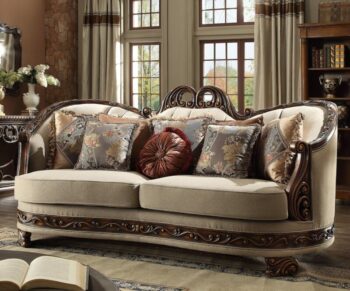 Luxury Beige Chenille Sofa Traditional Homey Design HD-1623