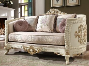 Cream Chenille Loveseat HD-2011 By Homey Design