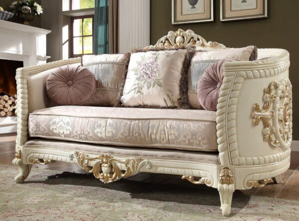 Cream Chenille Loveseat HD-2011 By Homey Design 4
