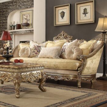 Metallic Bright Gold Sofa HD-2626 By Homey Design