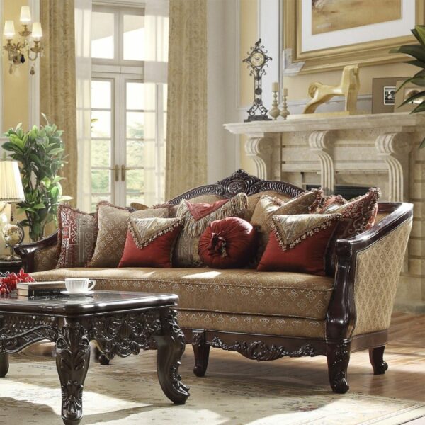 Extra Drk Walnut & SM Hazelnut Finish 3PCs Sofa Set HD-2655 By Homey Design 8