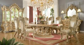 Pickle Frost & Antique Silver 9PC Dining Table Set HD-7012 By Homey Design