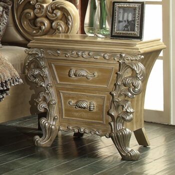 Pickle Frost & Antique Silver Nightstand HD-7012 By Homey Design